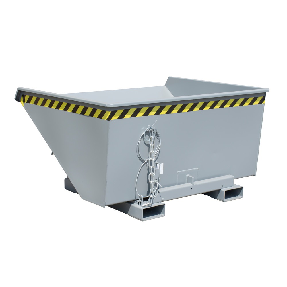 Produktabbildung Nr. 1: Bauer® Kippbehälter mit Abrollmechanik, lackiert, Volumen 0,9 m³, RAL 7005 mausgrau