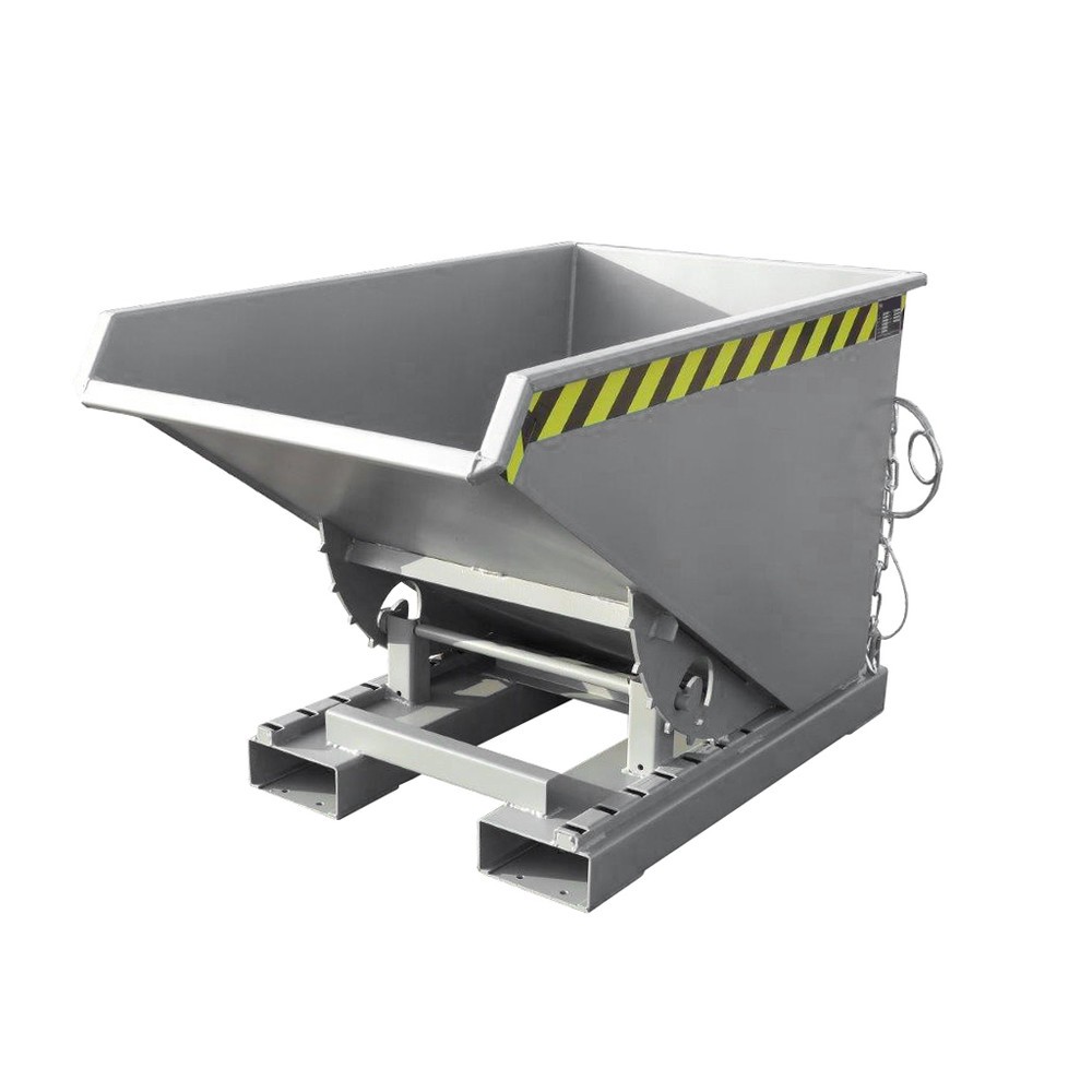 Produktabbildung Nr. 1: Bauer® Kippbehälter mit Abrollmechanik, lackiert, Volumen 0,3 m³, RAL 7005 mausgrau