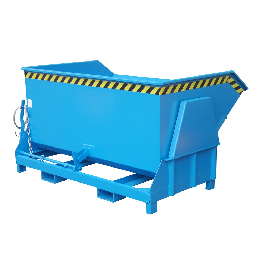 Produktabbildung Nr. 1: Bauer® Kippbehälter mit Abrollmechanik Premium, breite Bauform, lackiert, ohne Deckel, Volumen 1,5 m³, RAL 5012 lichtblau