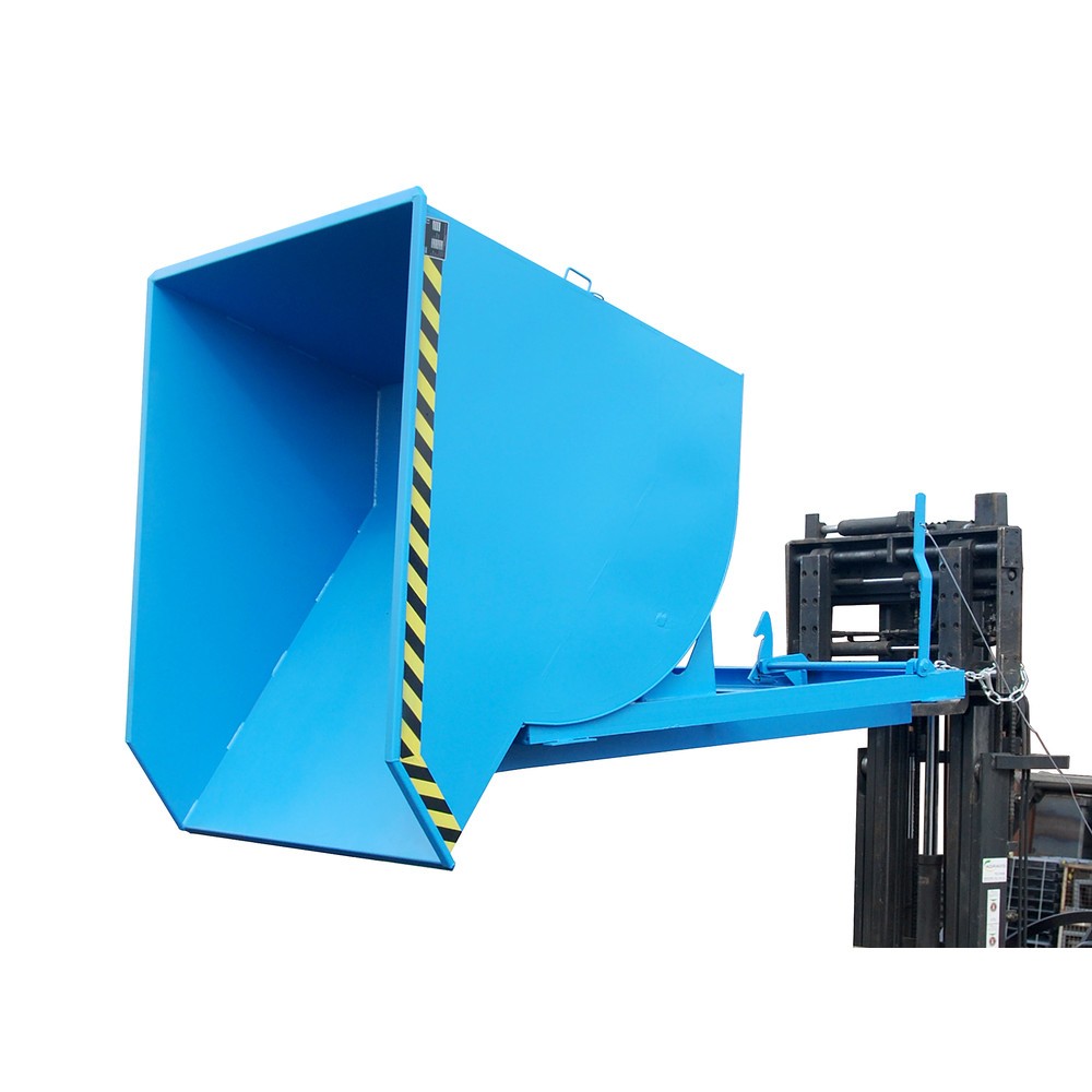 Produktabbildung Nr. 1: Bauer® Kippbehälter mit Abrollmechanik Premium, tiefe Bauform, lackiert, ohne Deckel, Volumen 1,5 m³, RAL 5012 lichtblau