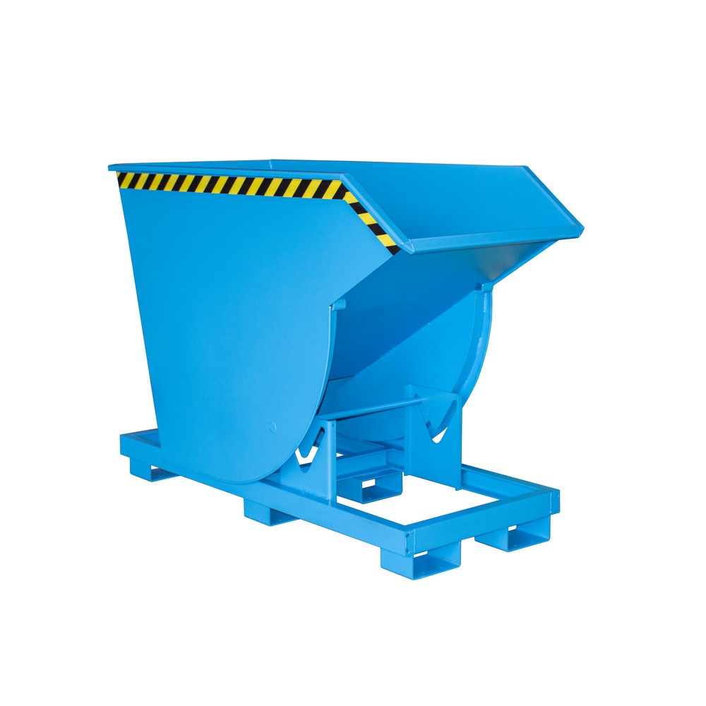 Produktabbildung Nr. 1: Bauer® Kippbehälter mit Abrollmechanik Premium, tiefe Bauform, lackiert, ohne Deckel, Volumen 0,75 m³, RAL 5012 lichtblau