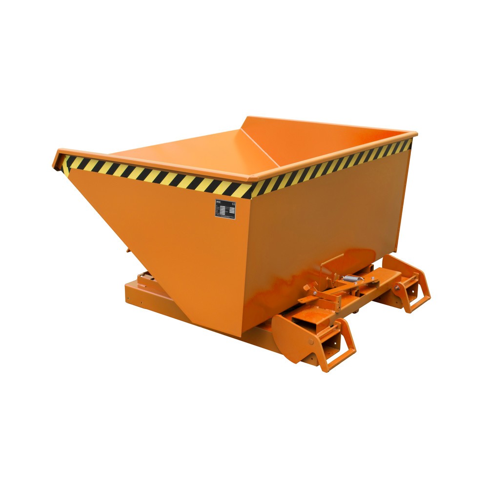 Produktabbildung Nr. 1: Bauer® Kippbehälter mit automatischer Abrollmechanik, TK 1.000 kg, lackiert, Volumen 0,9 m³, RAL 2000 gelborange