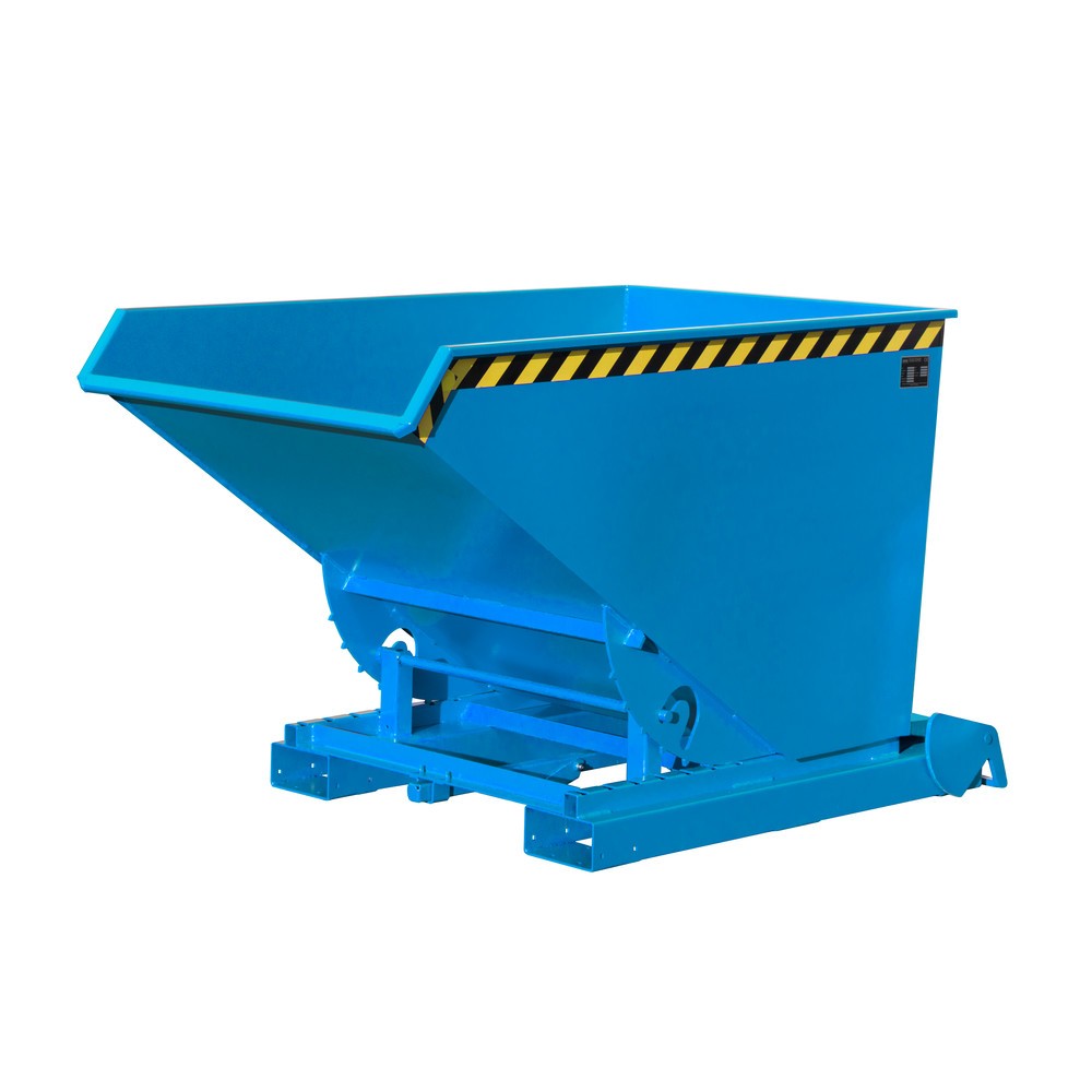 Produktabbildung: Bauer® Kippbehälter mit automatischer Abrollmechanik, TK 1.500 kg, lackiert, Volumen 1,2 m³, RAL 5012 lichtblau