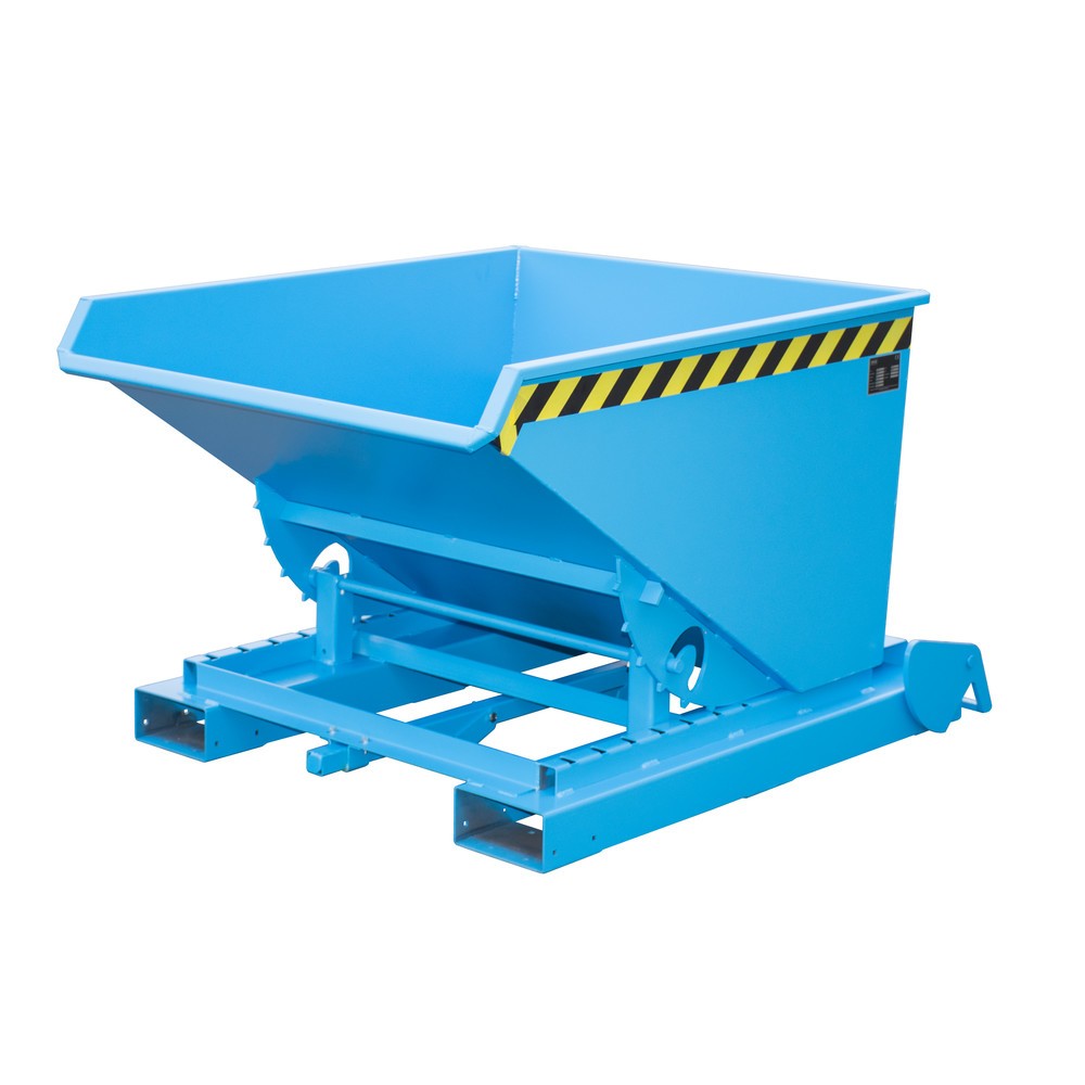 Produktabbildung: Bauer® Kippbehälter mit automatischer Abrollmechanik, TK 1.000 kg, lackiert, Volumen 0,6 m³, RAL 5012 lichtblau