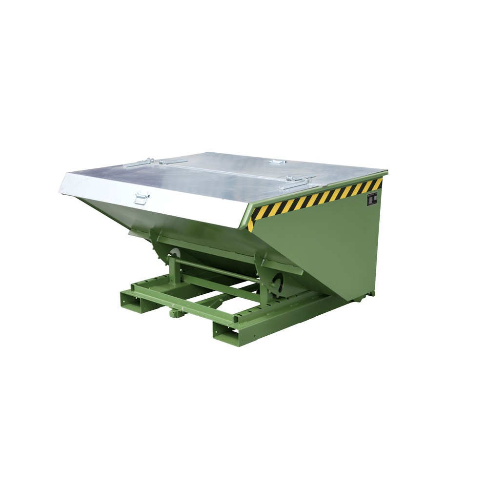 Produktabbildung Nr. 1: Bauer® Kippbehälter mit automatischer Abrollmechanik, TK 1.000 kg, lackiert, Volumen 0,9 m³, RAL 6011 resedagrün