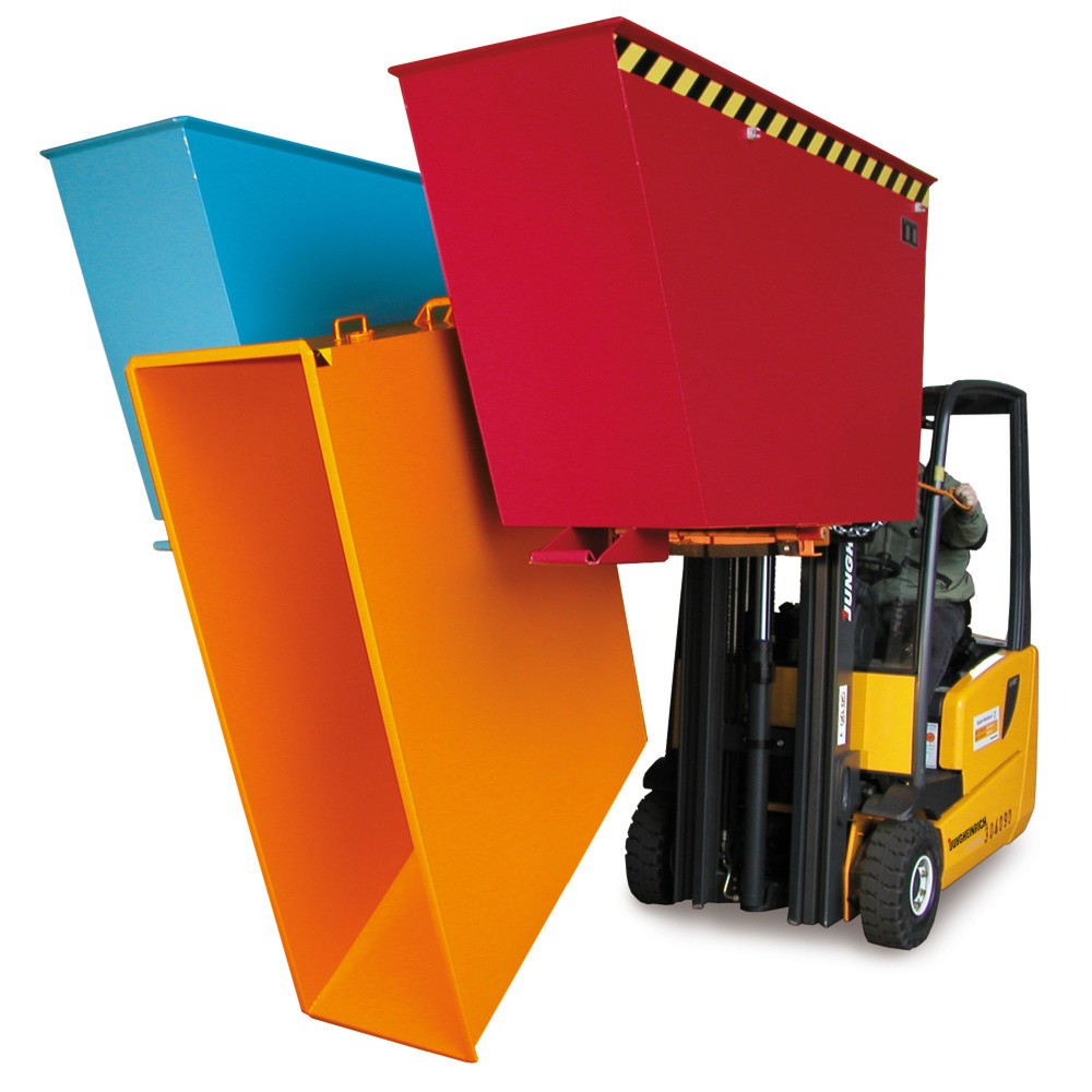 Produktabbildung: Bauer® Kippbehälter Trio, 3 Behälter, TK 1.500 kg, Volumen 3 x 0,6 m³