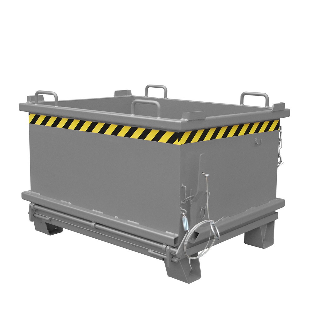Produktabbildung Nr. 1: Bauer® Klappbodenbehälter, verstärkte Bodenklappe, lackiert, Volumen 0,5 m³, RAL 7005 mausgrau