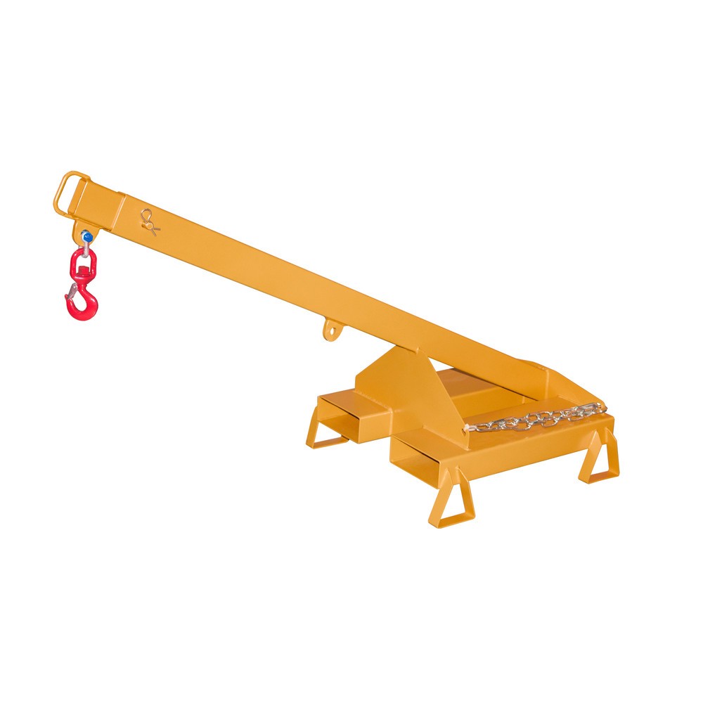 Produktabbildung: Bauer® Lastarm Modell 3, teleskopierbar, 2 Hakenpositionen, Grundlänge 1.600 mm, TK 1.000 kg, gelborange