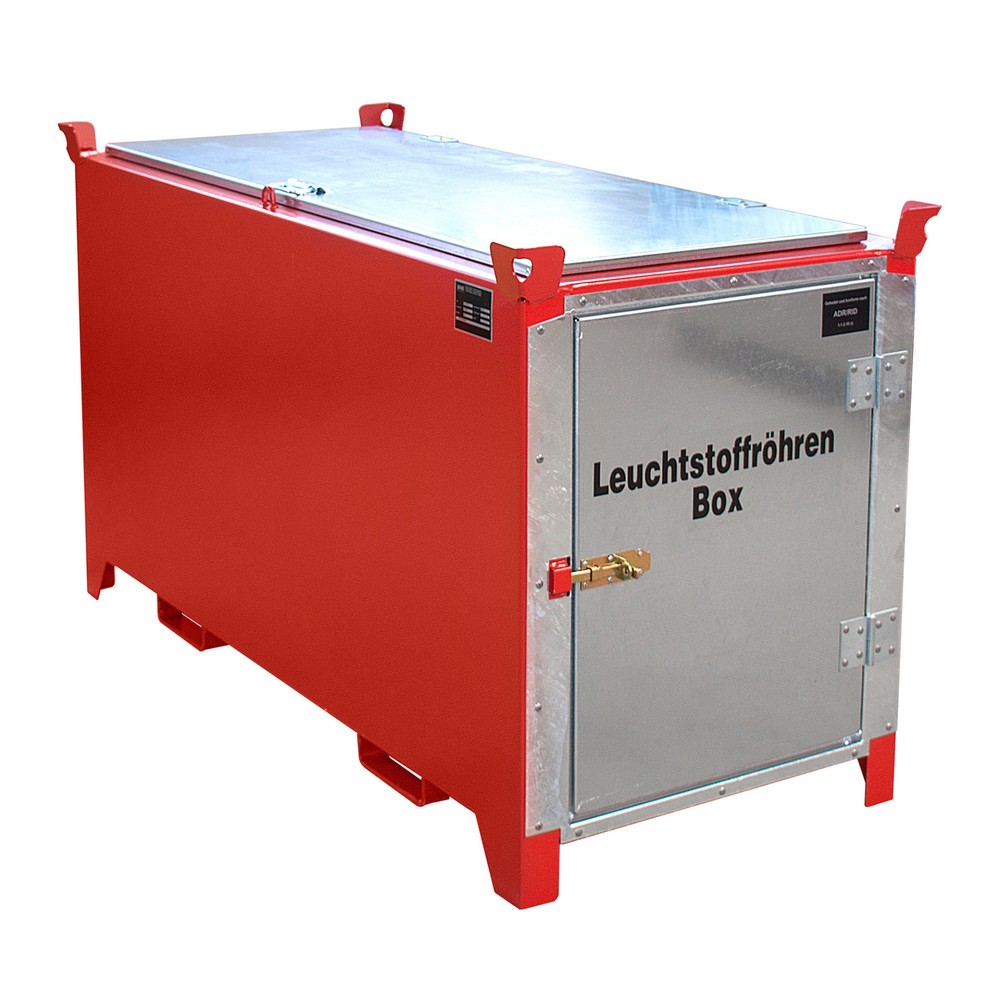 Produktabbildung: Bauer® Leuchtstoffröhren-Box SL-D 150, ca. 1.100 Stück Ø 25 mm oder ca. 500 Stück Ø 37 mm, verzinkte Tür u. Deckel