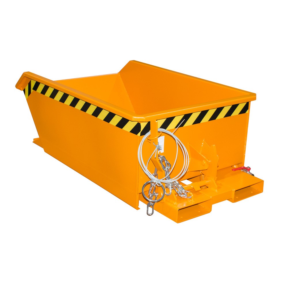 Illustration du produit: Bauer® Mini benne à copeaux, très faible hauteur de construction, peinte, volume 0,27 m³, RAL 2000 orangé jaune