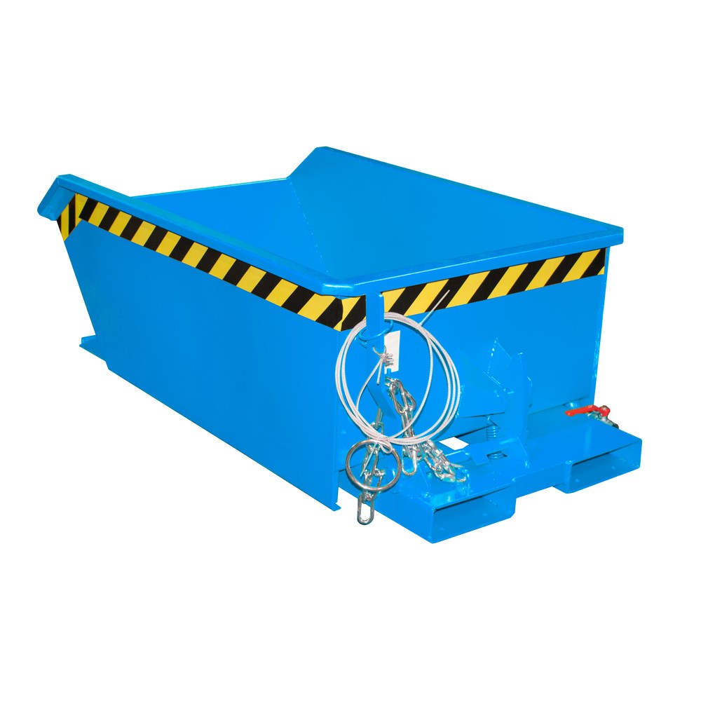 Illustration du produit: Bauer® Mini benne à copeaux, très faible hauteur de construction, peinte, volume 0,27 m³, RAL 5012 bleu clair