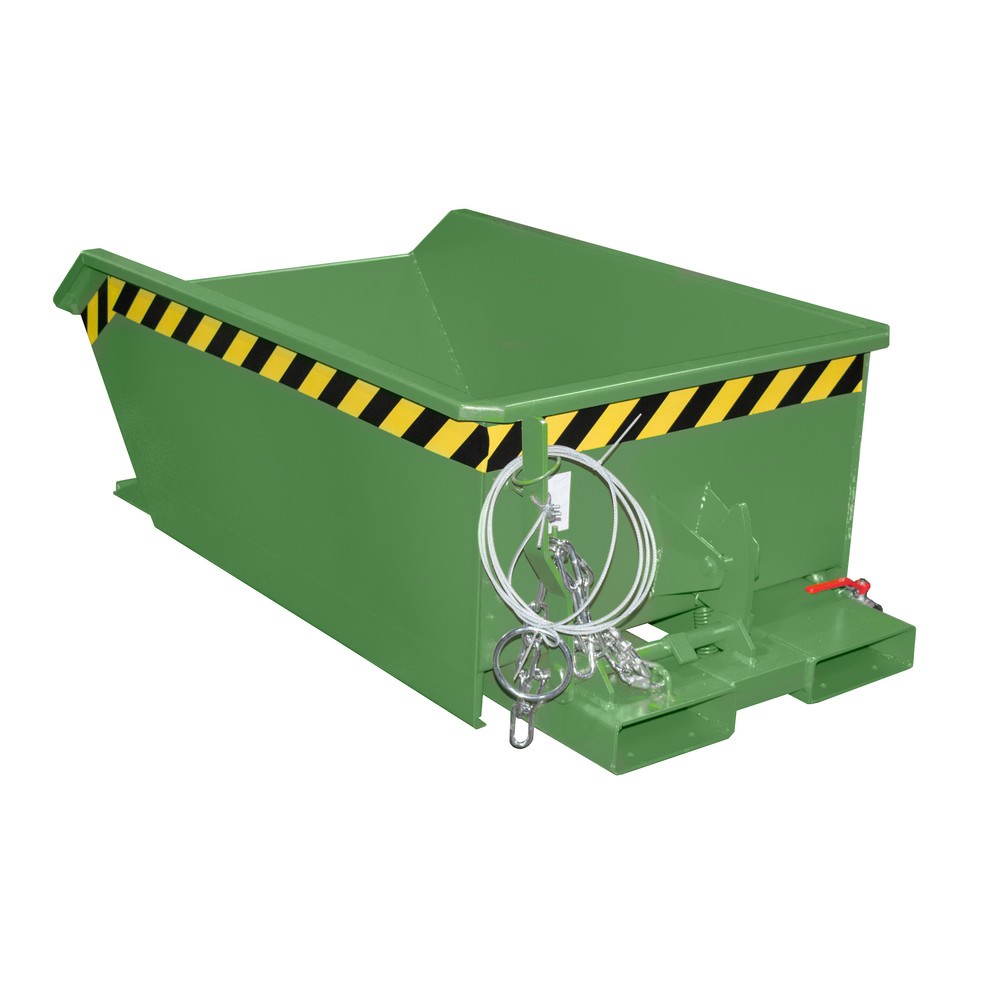 Illustration du produit: Bauer® Mini benne à copeaux, très faible hauteur de construction, peinte, volume 0,27 m³, RAL 6011 vert réséda