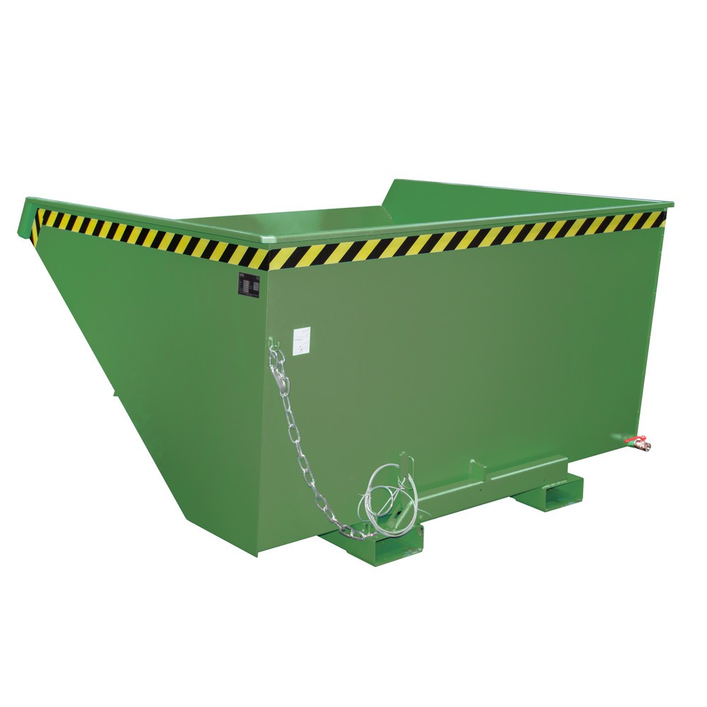 Produktabbildung Nr. 1: Mini-benne à copeaux Bauer® avec mécanisme d'aide au basculement, faible hauteur de construction, peinte, volume 2,1 m³, RAL 6011 vert réséda
