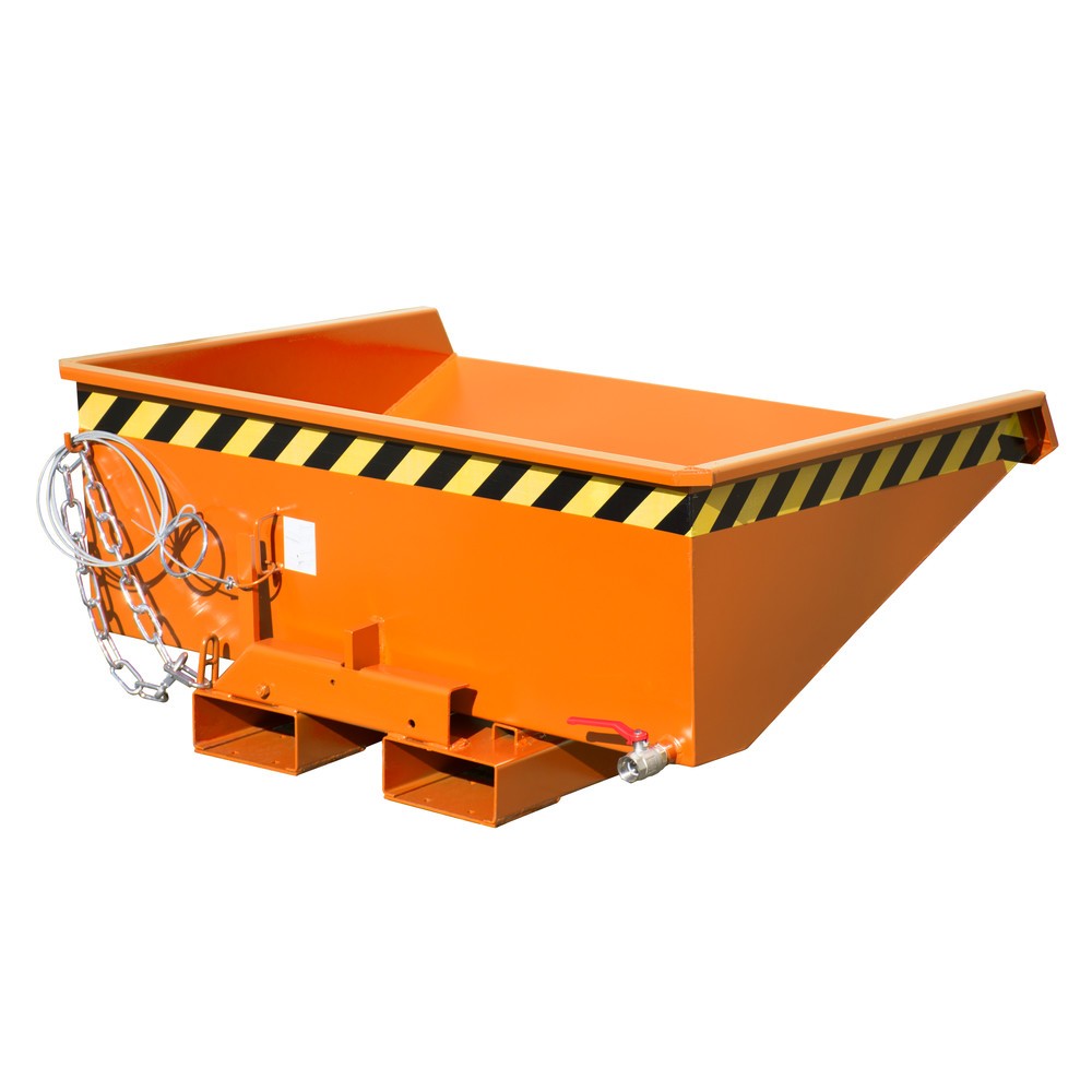 Illustration du produit: Bauer® Mini-benne basculante avec mécanisme d'aide au basculement, faible hauteur de construction, peinte, volume 0,275 m³, RAL 2000 orangé jaune