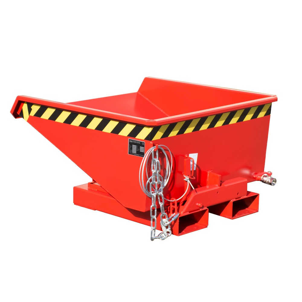 Illustration du produit: Bauer® Mini-benne à copeaux avec mécanisme d'aide au basculement, faible hauteur de construction, peinte, volume 0,225 m³, RAL 3000 rouge feu