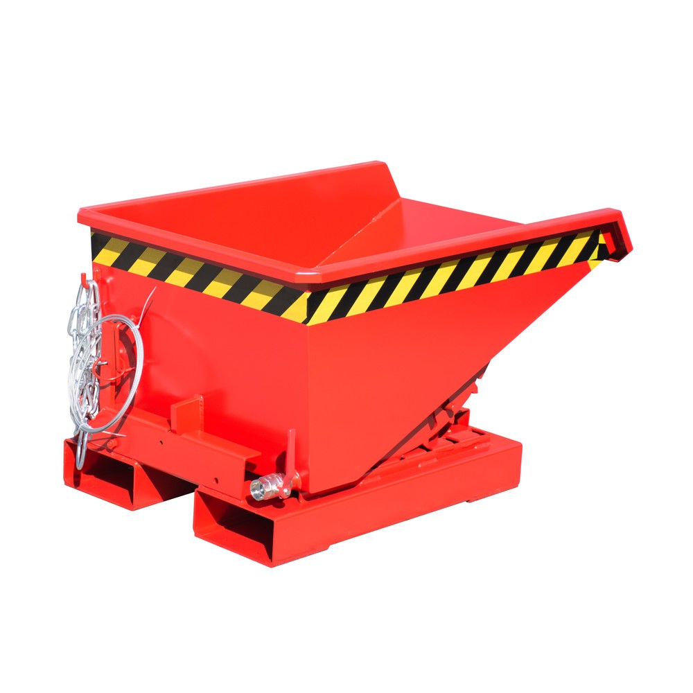Illustration du produit: Bauer® Mini-benne à copeaux avec mécanisme d'aide au basculement, faible hauteur de construction, peinte, volume 0,15 m³, RAL 3000 rouge feu