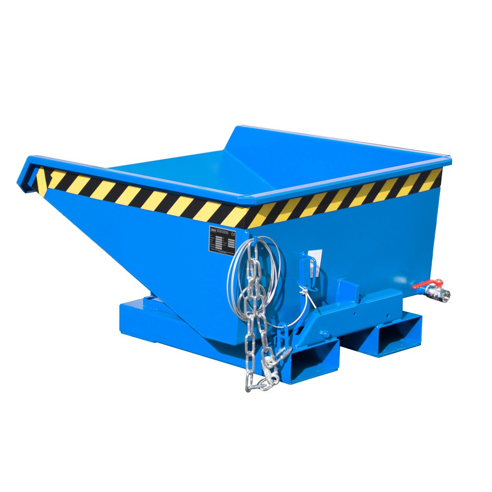 Illustration du produit: Bauer® Mini-benne à copeaux avec mécanisme d'aide au basculement, faible hauteur de construction, peinte, volume 0,225 m³, RAL 5012 bleu clair