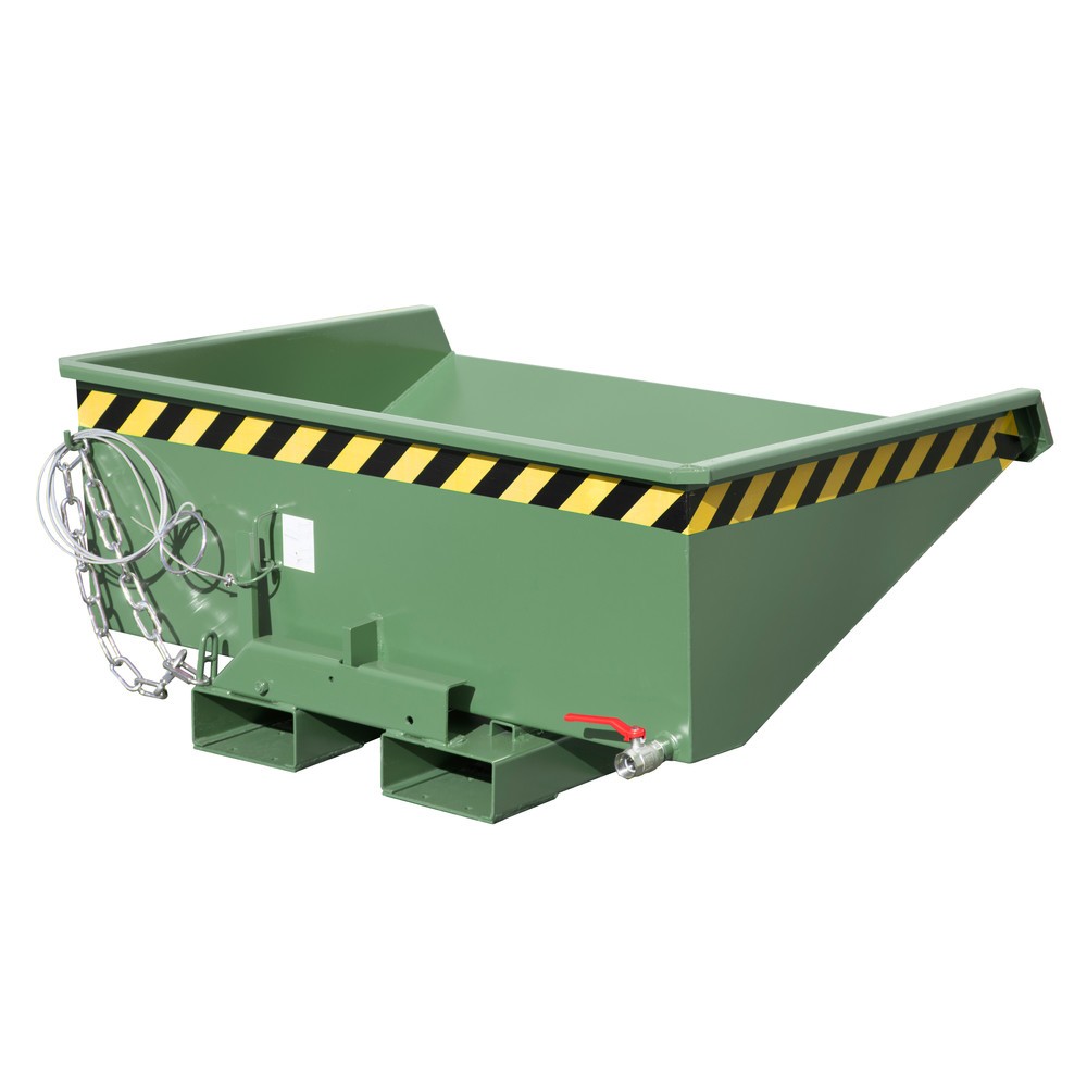 Illustration du produit: Bauer® Mini-benne basculante avec mécanisme d'aide au basculement, faible hauteur de construction, peinte, volume 0,275 m³, RAL 6011 vert réséda