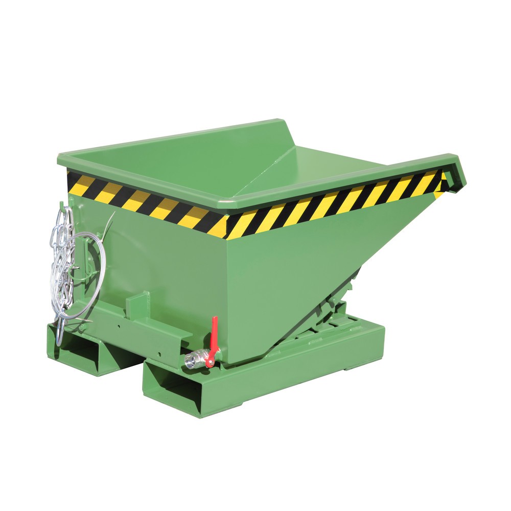 Illustration du produit: Bauer® Mini-benne à copeaux avec mécanisme d'aide au basculement, faible hauteur de construction, peinte, volume 0,15 m³, RAL 6011 vert réséda
