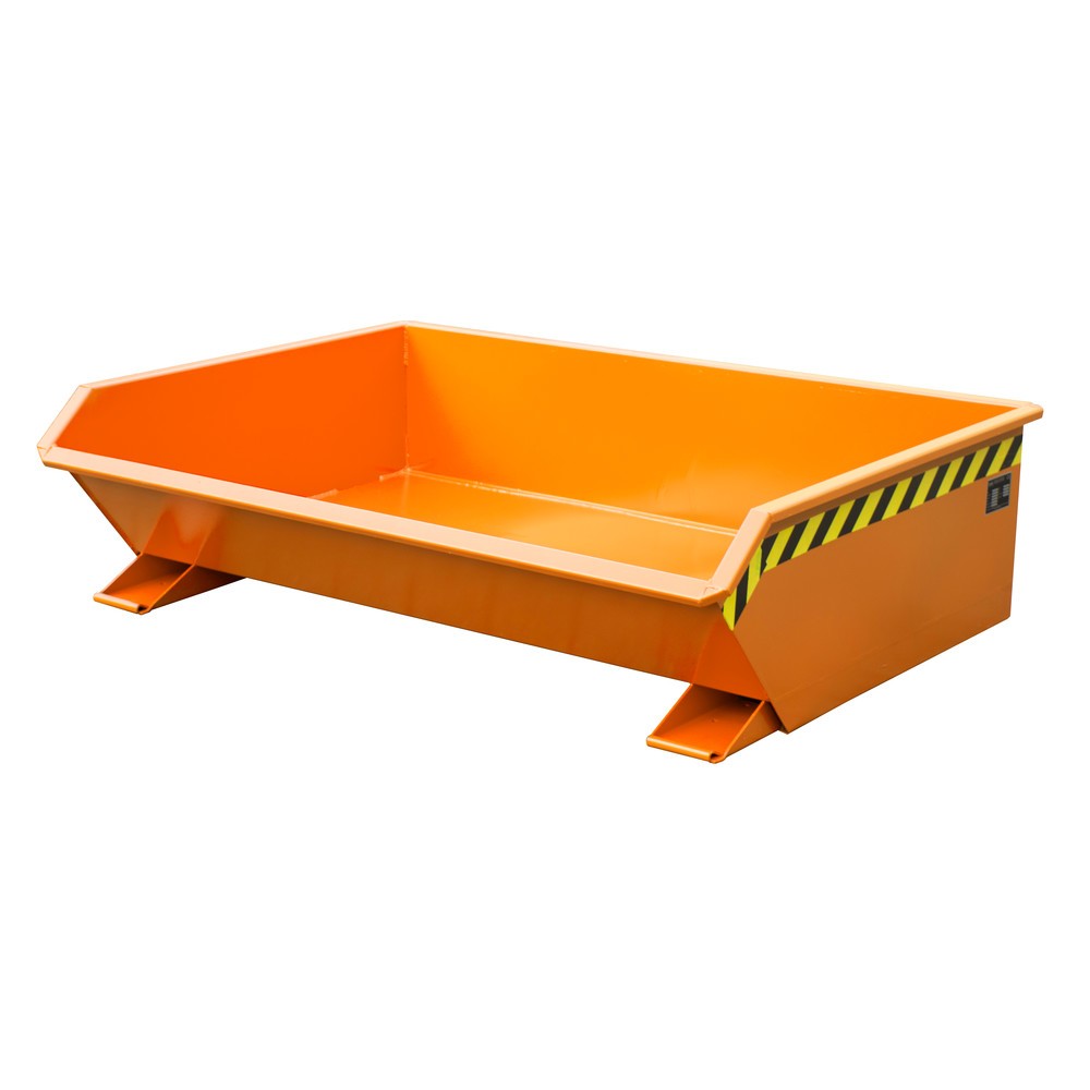 Illustration du produit: Bauer® Mini benne basculante, très faible hauteur de construction, peinte, volume 0,61 m³, RAL 2000 orangé jaune