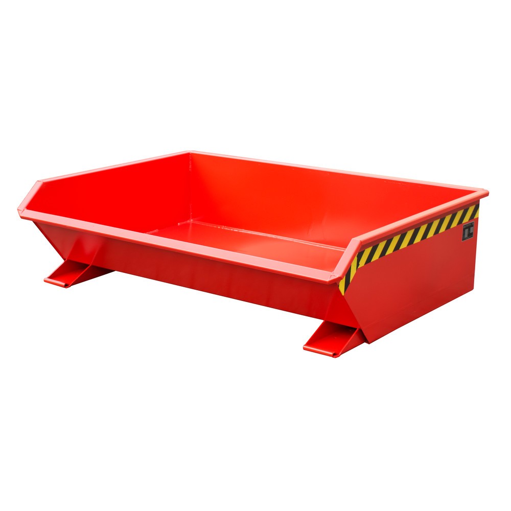Illustration du produit: Bauer® Mini benne basculante, très faible hauteur de construction, peinte, volume 0,61 m³, RAL 3000 rouge feu