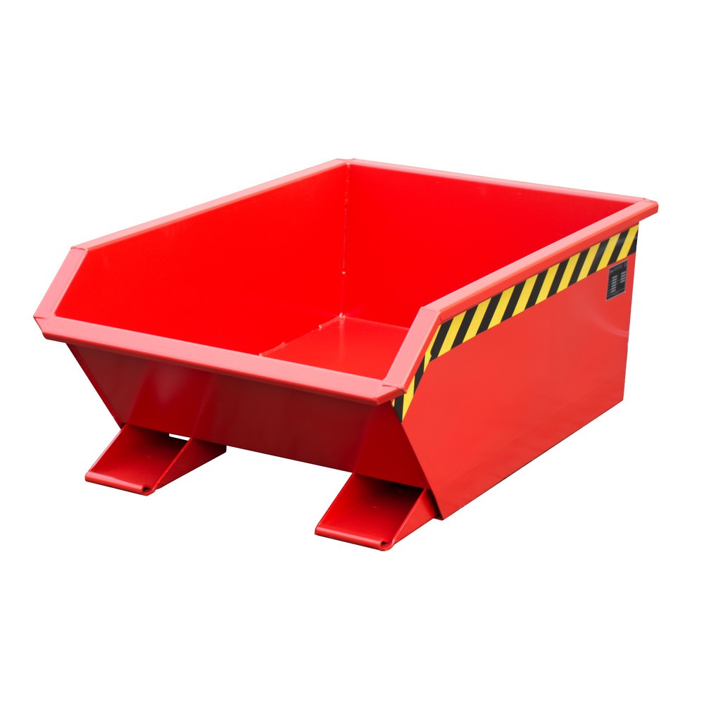 Illustration du produit: Bauer® Mini benne basculante, très faible hauteur de construction, peinte, volume 0,27 m³, RAL 3000 rouge feu