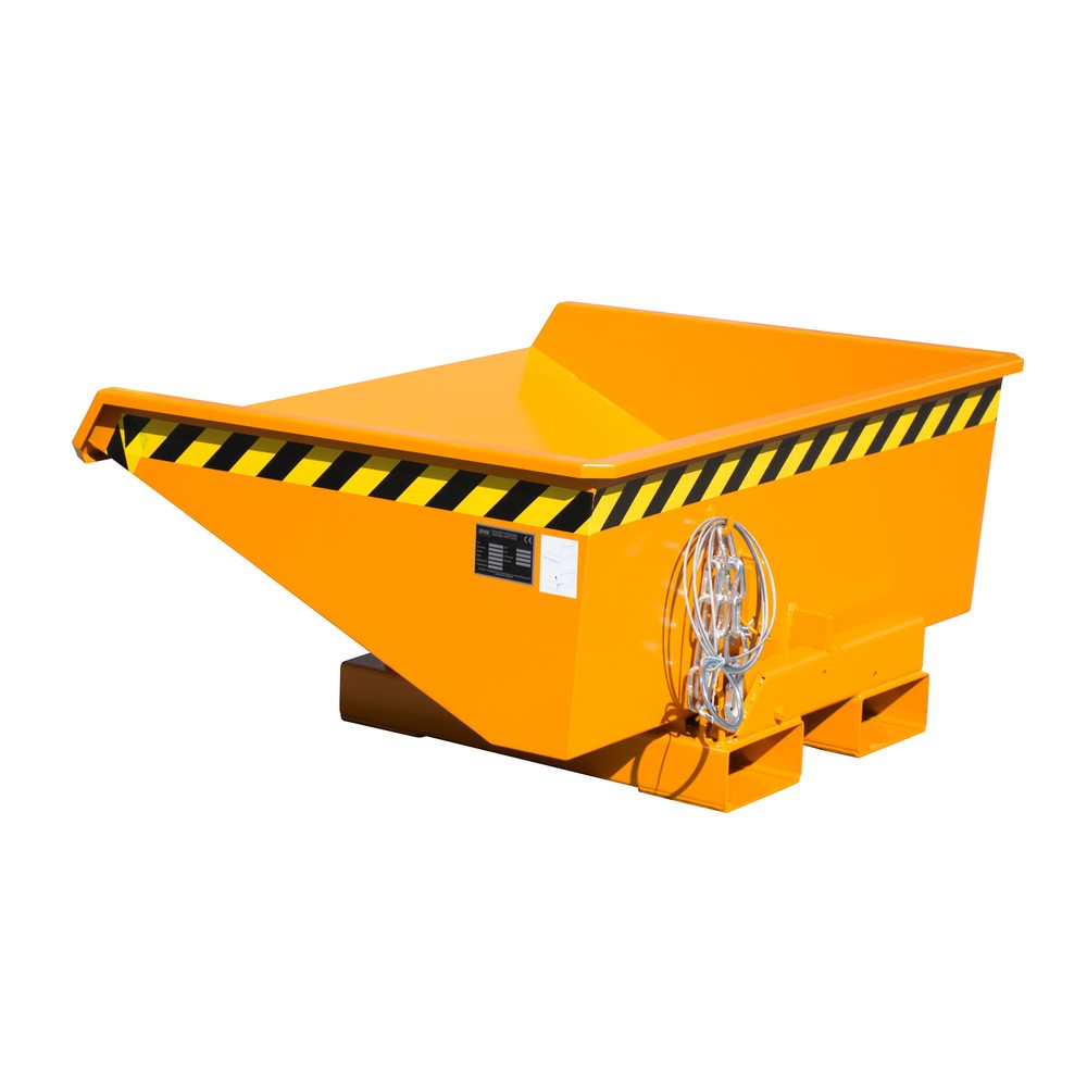 Illustration du produit: Bauer® Mini-benne basculante avec mécanisme d'aide au basculement, faible hauteur de construction, peinte, volume 0,275 m³, RAL 2000 orangé jaune
