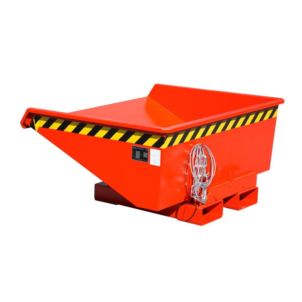 Illustration du produit: Bauer® Mini-benne basculante avec mécanisme d'aide au basculement, faible hauteur de construction, peinte, volume 0,275 m³, RAL 3000 rouge feu