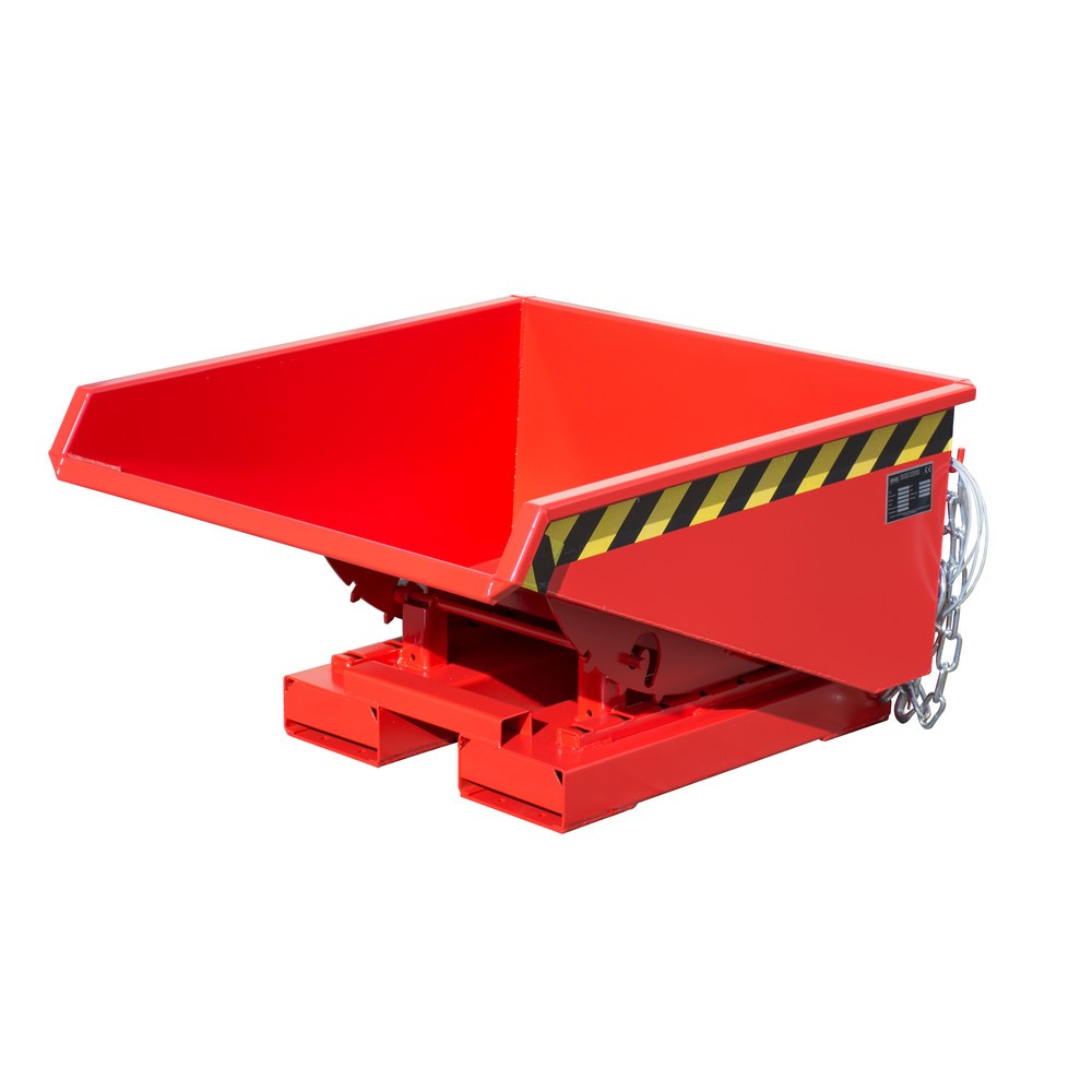 Illustration du produit: Bauer® Mini-benne basculante avec mécanisme d'aide au basculement, faible hauteur de construction, peinte, volume 0,225 m³, RAL 3000 rouge feu