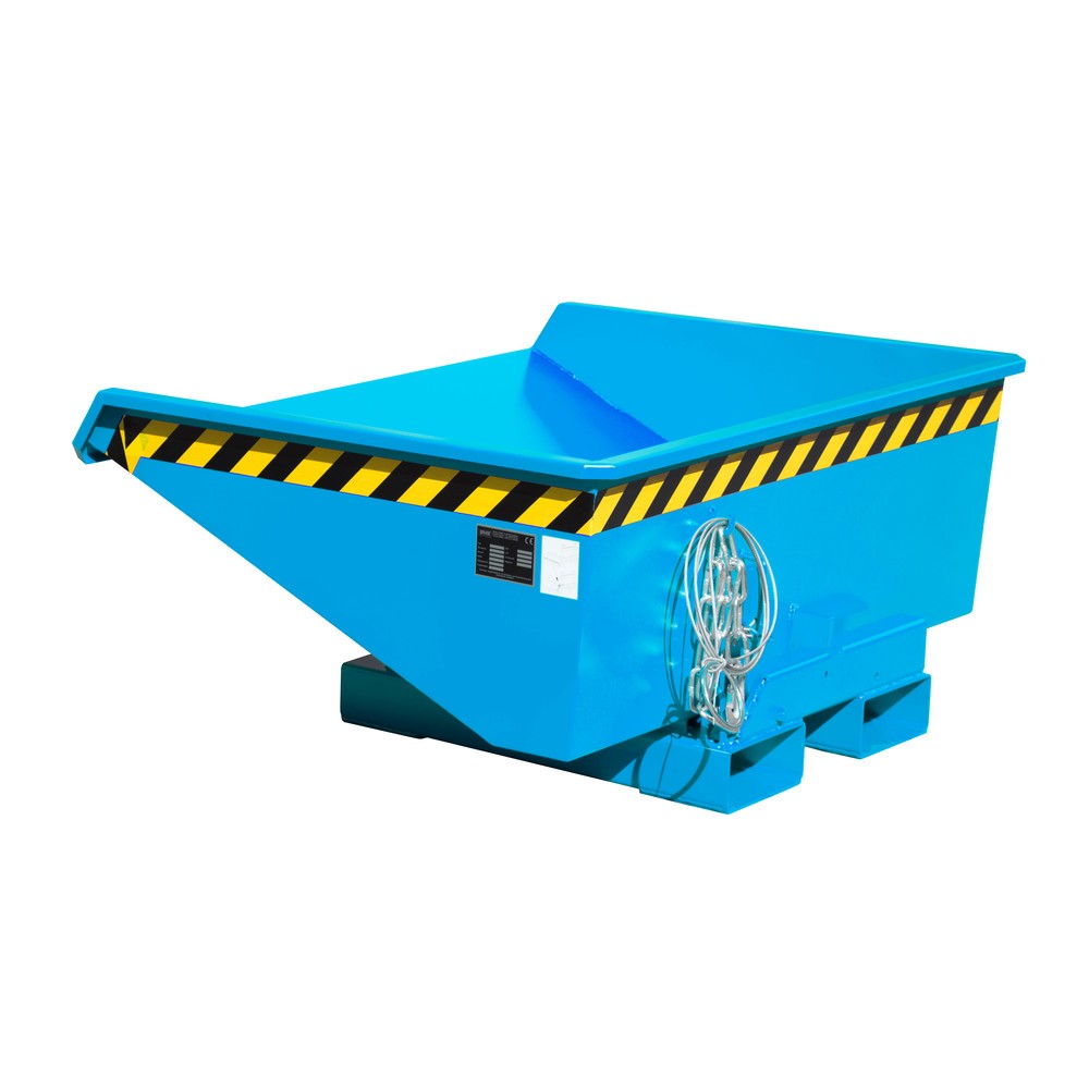 Illustration du produit: Bauer® Mini-benne basculante avec mécanisme d'aide au basculement, faible hauteur de construction, peinte, volume 0,275 m³, RAL 5012 bleu clair