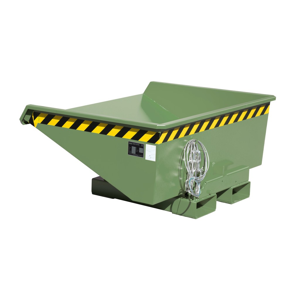 Illustration du produit: Bauer® Mini-benne basculante avec mécanisme d'aide au basculement, faible hauteur de construction, peinte, volume 0,275 m³, RAL 6011 vert réséda