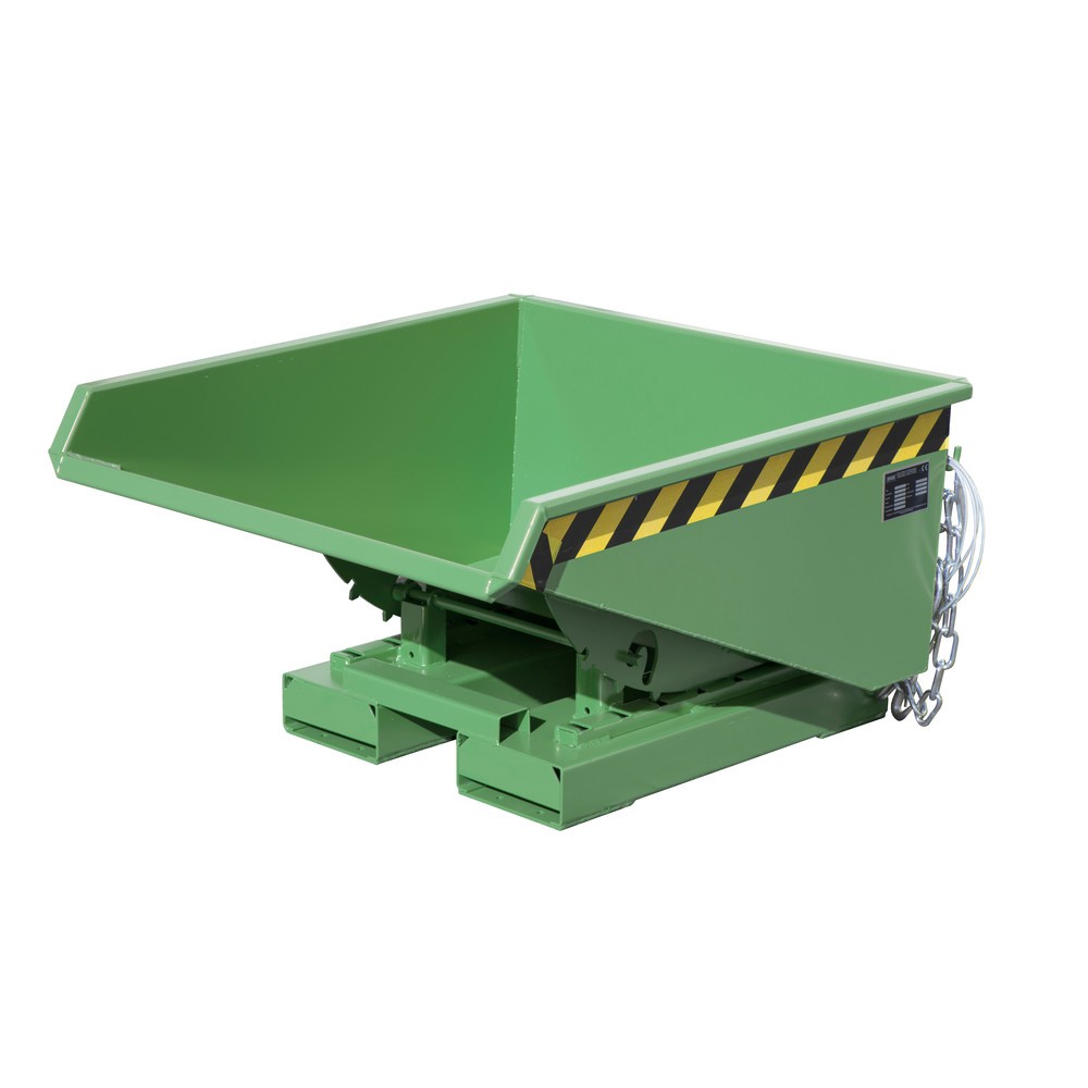 Illustration du produit: Bauer® Mini-benne basculante avec mécanisme d'aide au basculement, faible hauteur de construction, peinte, volume 0,225 m³, RAL 6011 vert réséda