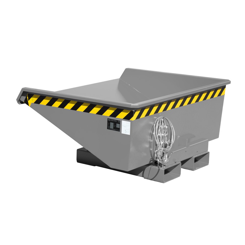 Illustration du produit: Bauer® Mini-benne basculante avec mécanisme d'aide au basculement, faible hauteur de construction, peinte, volume 0,275 m³, RAL 7005 gris souris