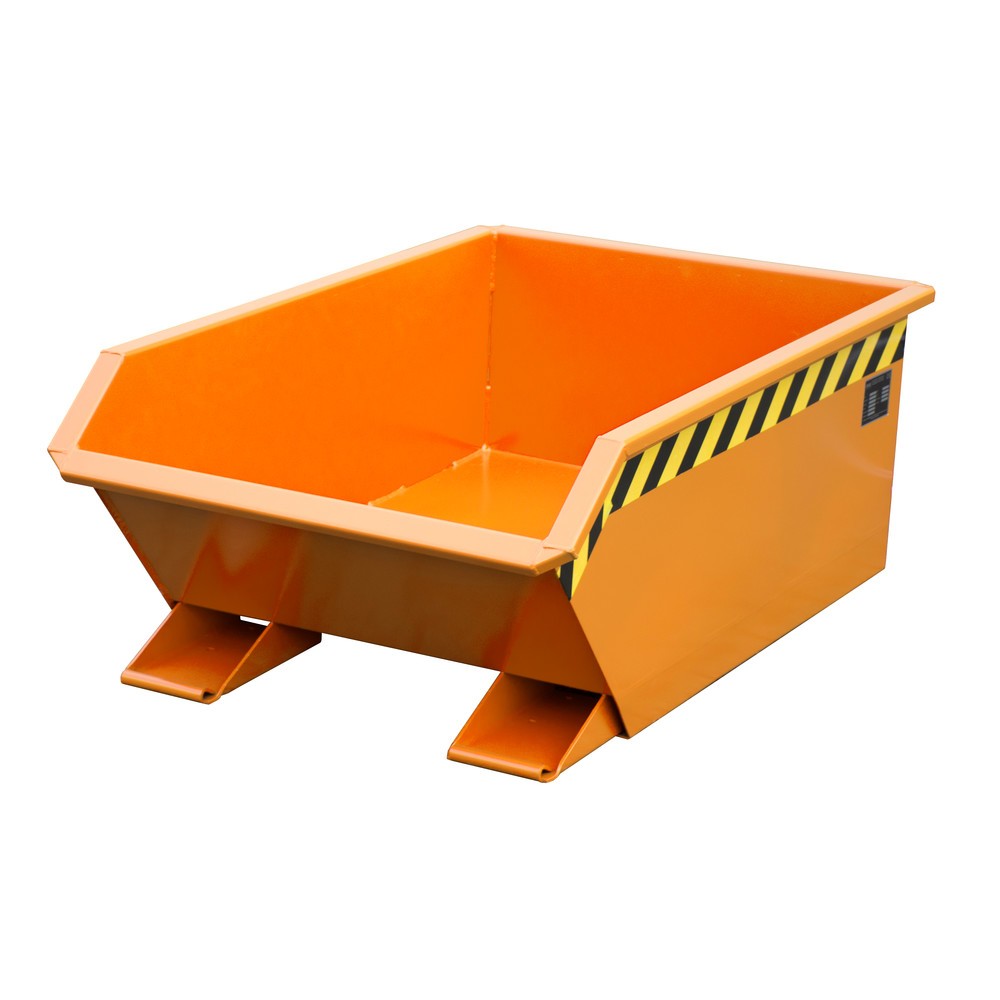 Produktabbildung Nr. 1: Bauer® Mini-Kippbehälter, extrem niedrige Bauhöhe, lackiert, Volumen 0,27 m³, RAL 2000 gelborange