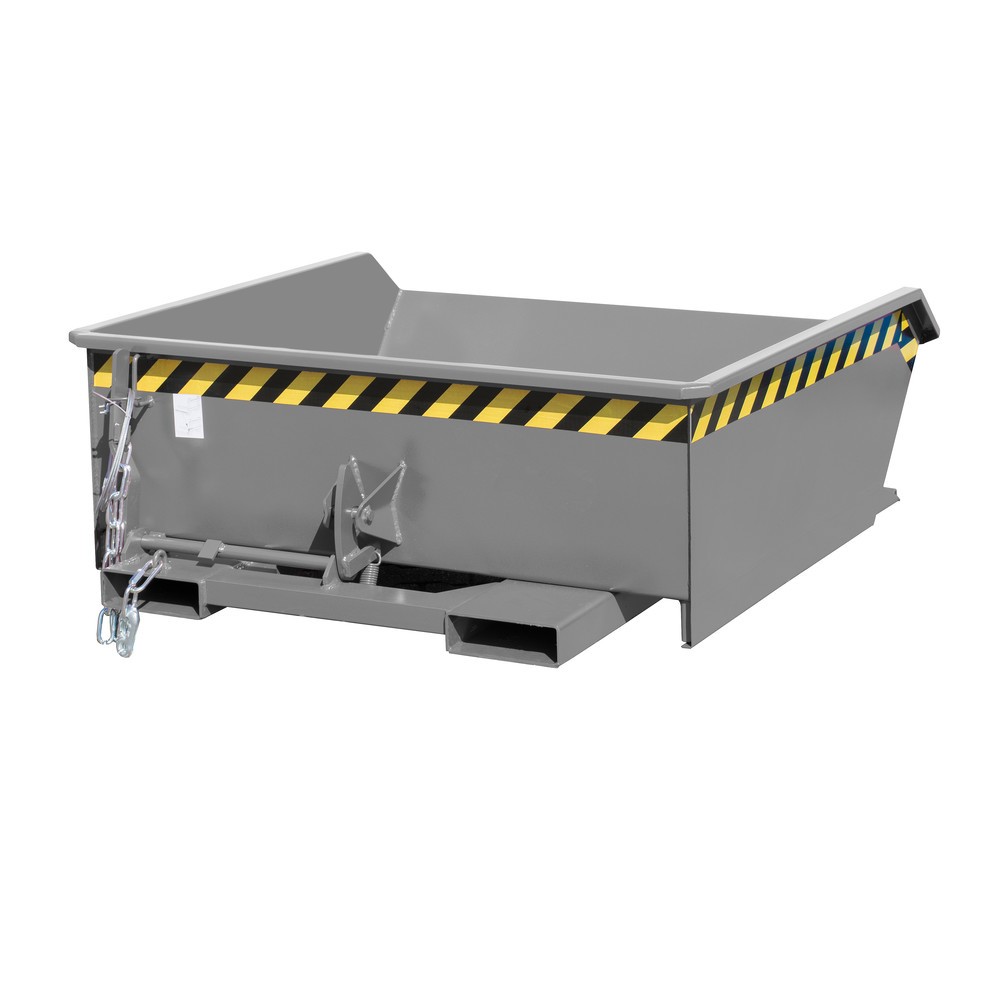 Produktabbildung Nr. 1: Bauer® Mini-Kippbehälter, extrem niedrige Bauhöhe, lackiert, Volumen 0,46 m³, RAL 7005 mausgrau