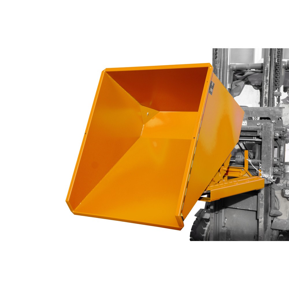 Produktabbildung Nr. 2: Bauer® Mini-Spänebehälter mit Abrollmechanik, niedrige Bauhöhe, lackiert, Volumen 0,6 m³, RAL 2000 gelborange