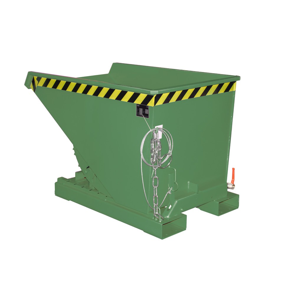 Produktabbildung Nr. 1: Bauer® Mini-Spänebehälter mit Abrollmechanik, niedrige Bauhöhe, lackiert, Volumen 0,3 m³, RAL 6011 resedagrün