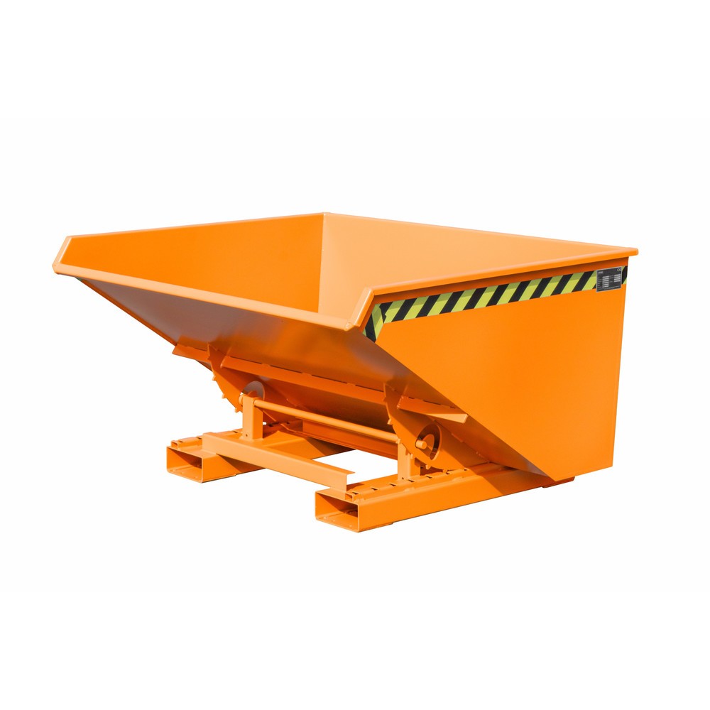 Produktabbildung Nr. 1: Bauer® Mini-Spänebehälter mit Abrollmechanik, niedrige Bauhöhe, lackiert, Volumen 0,9 m³, RAL 2000 gelborange