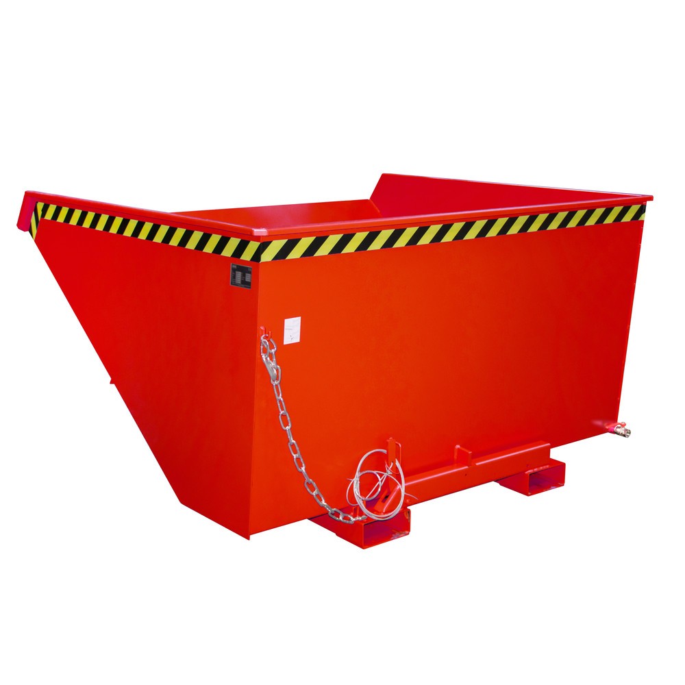Produktabbildung Nr. 1: Bauer® Mini-Spänebehälter mit Abrollmechanik, niedrige Bauhöhe, lackiert, Volumen 2,1 m³, RAL 3000 feuerrot