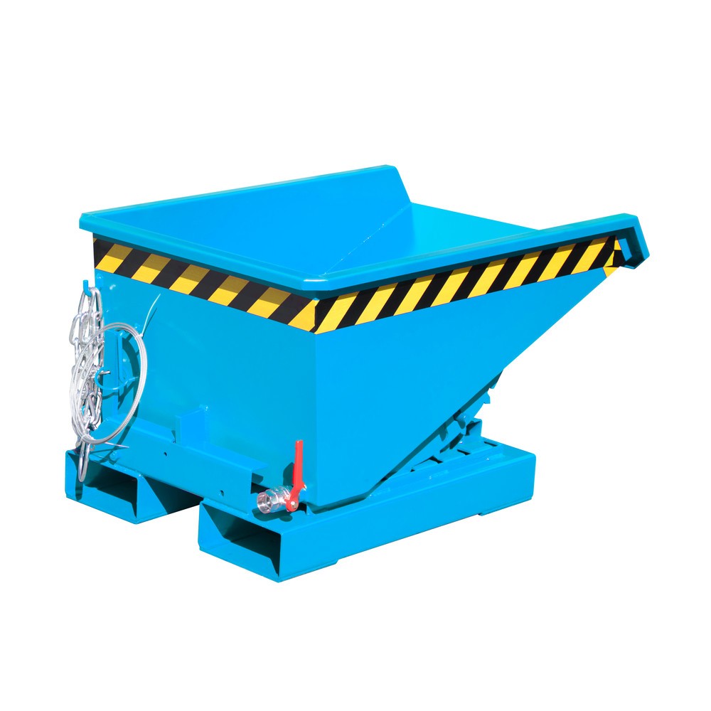 Produktabbildung: Bauer® Mini-Spänebehälter mit Abrollmechanik, niedrige Bauhöhe, lackiert, Volumen 0,15 m³, RAL 5012 lichtblau