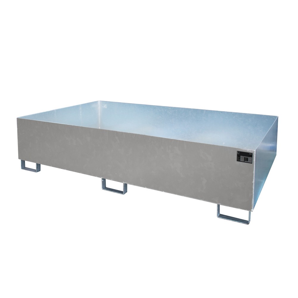 Produktabbildung: Bauer® Regalbodenwanne, HxBxT 505 x 1.300 x 2.150 mm, Auffangvolumen 1.000 l, ohne Gitterrost, feuerverzinkt