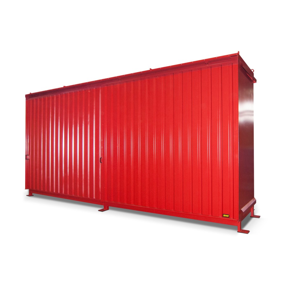 Produktabbildung Nr. 1: Bauer® Regalcontainer für 12x KTC/IBC, 2 Ebenen, 2 Schiebetüren, feuerrot