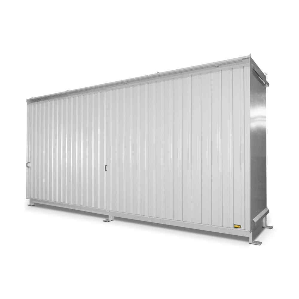 Produktabbildung: Bauer® Regalcontainer für 12x KTC/IBC, 2 Ebenen, 2 Schiebetüren, grauweiss