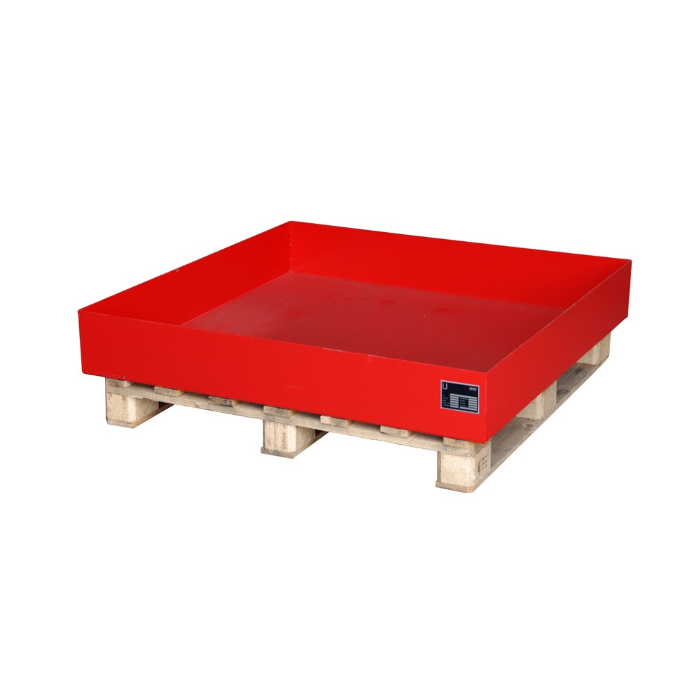 Illustration du produit: Bauer® Bac rehausseur pour palette, HxlxP 185 x 1 200 x 1 200 mm, sans caillebotis grille, rouge feu