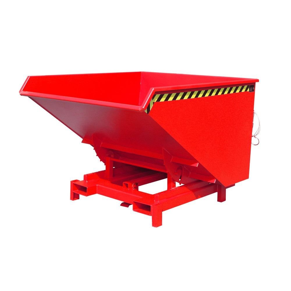 Produktabbildung Nr. 1: Bauer® Schwerlast-Kippbehälter, Tragkraft 4.000 kg, lackiert, Volumen 1,7 m³, RAL 3000 feuerrot