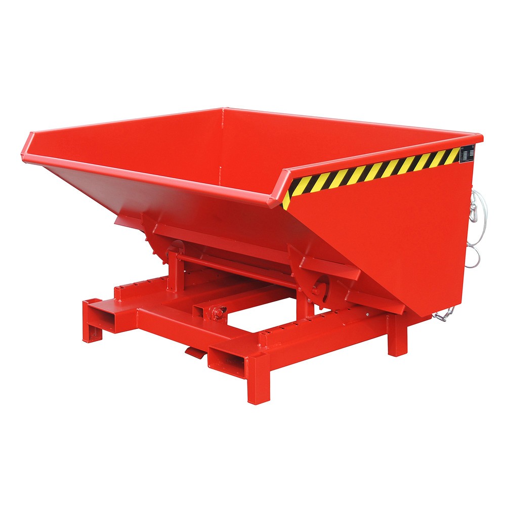 Produktabbildung Nr. 1: Bauer® Schwerlast-Kippbehälter, Tragkraft 4.000 kg, lackiert, Volumen 0,9 m³, RAL 3000 feuerrot