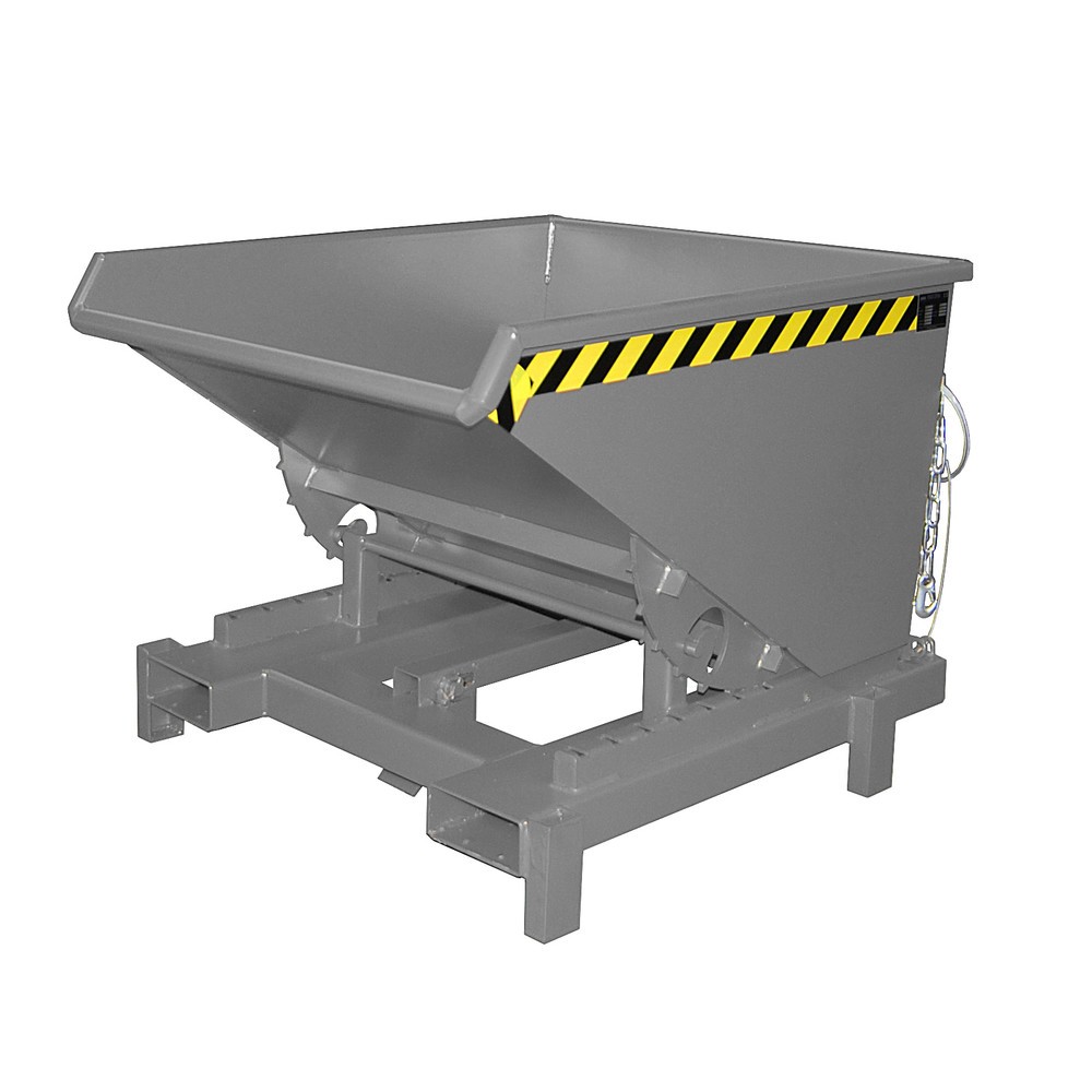 Produktabbildung: Bauer® Schwerlast-Kippbehälter, Tragkraft 4.000 kg, lackiert, Volumen 0,6 m³, RAL 7005 mausgrau