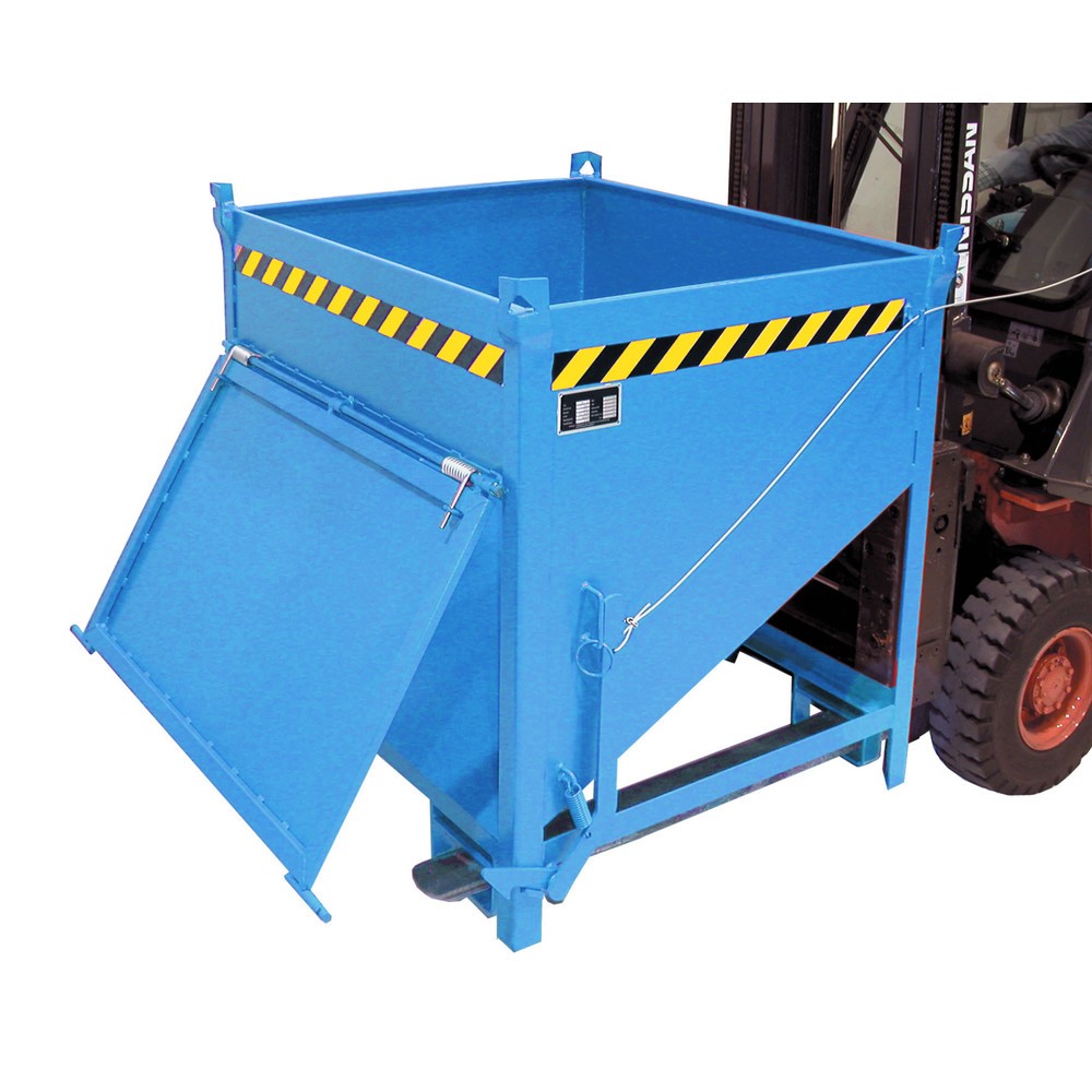 Produktabbildung Nr. 1: Bauer® Silobehälter mit Klappe, lackiert, Volumen 0,75 m³, RAL 5012 lichtblau