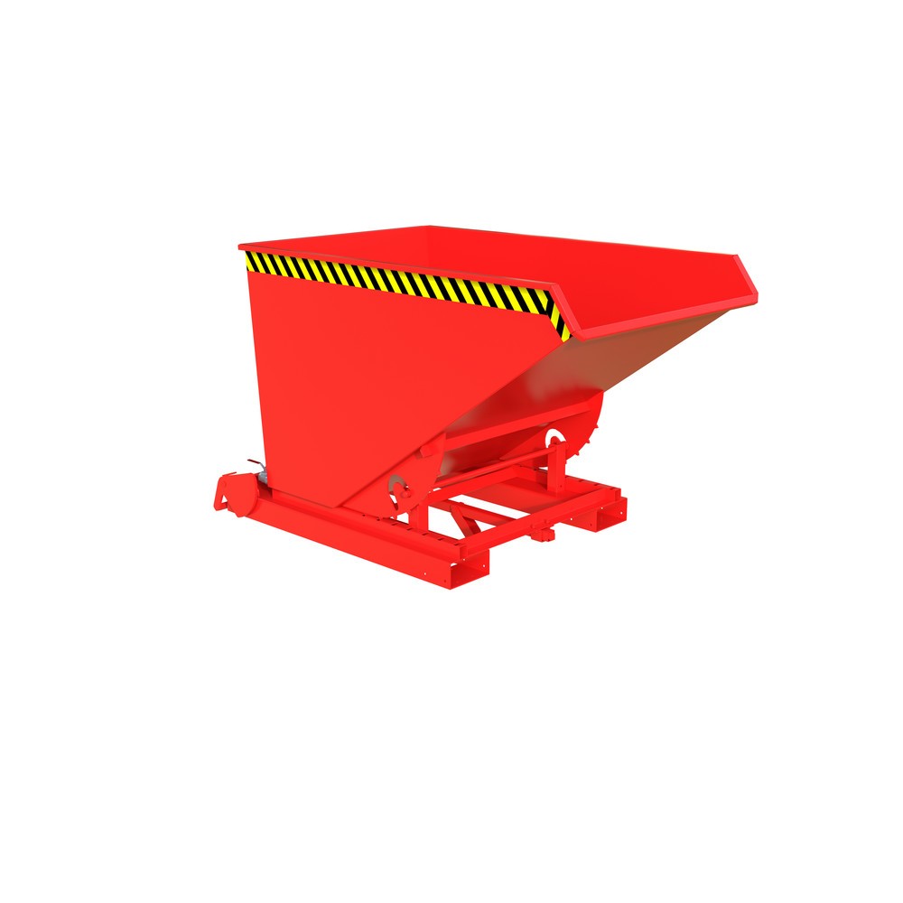 Produktabbildung: Bauer® Späne-Kippbehälter mit Abrollautomatik, lackiert, Volumen 1,2 m³, RAL 3000 feuerrot