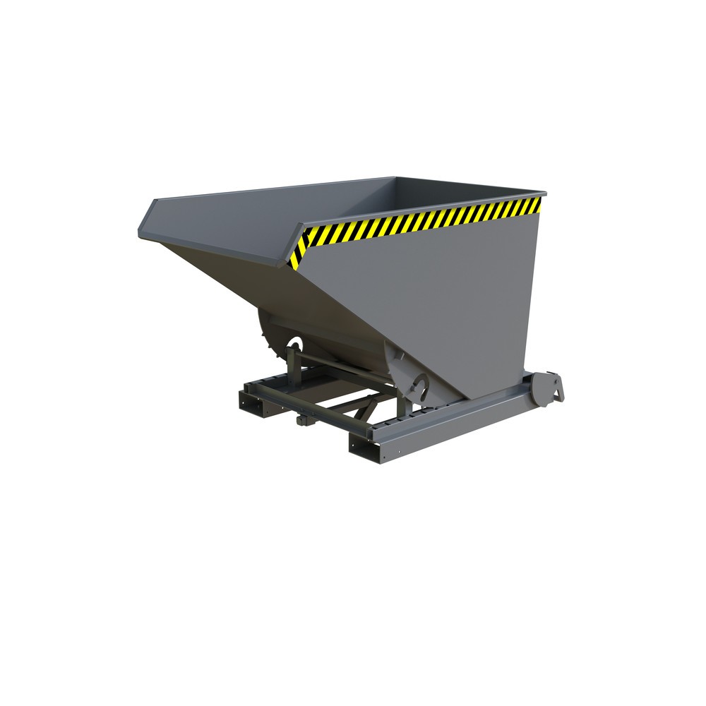Produktabbildung: Bauer® Späne-Kippbehälter mit Abrollautomatik, lackiert, Volumen 1,2 m³, RAL 7005 mausgrau